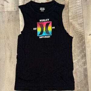 Hurley Black Sleeveless Graphic Tee-size M